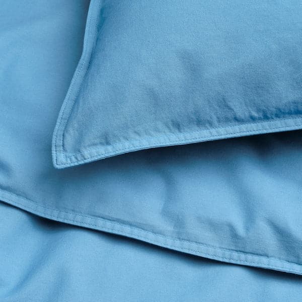 ÄNGSLILJA - Duvet cover and pillowcase, blue, 150x200/50x80 cm - best price from Maltashopper.com 10565060