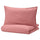 ÄNGSLILJA duvet cover and pillowcase, dark pink, 150x200/50x80 cm
