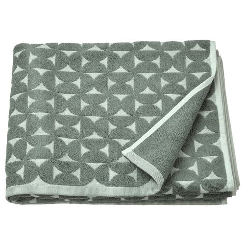 ÄNGSNEJLIKA - Bath towel, grey/green, 70x140 cm