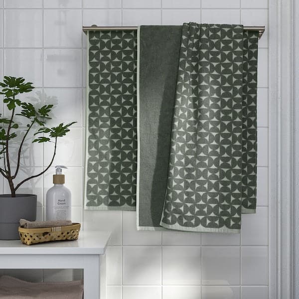 Ikea ÄNGSNEJLIKA - Bath towel, grey/green, 70x140 cm