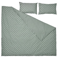 ÄNGSNEJLIKA - Duvet cover and 2 pillowcases, grey/green, 240x220/50x80 cm - best price from Maltashopper.com 40541100