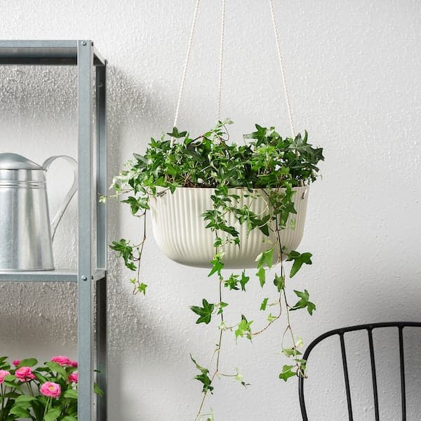 ÄPPELROS - Hanging pot holder, indoor/outdoor off-white, 27 cm - best price from Maltashopper.com 90487799