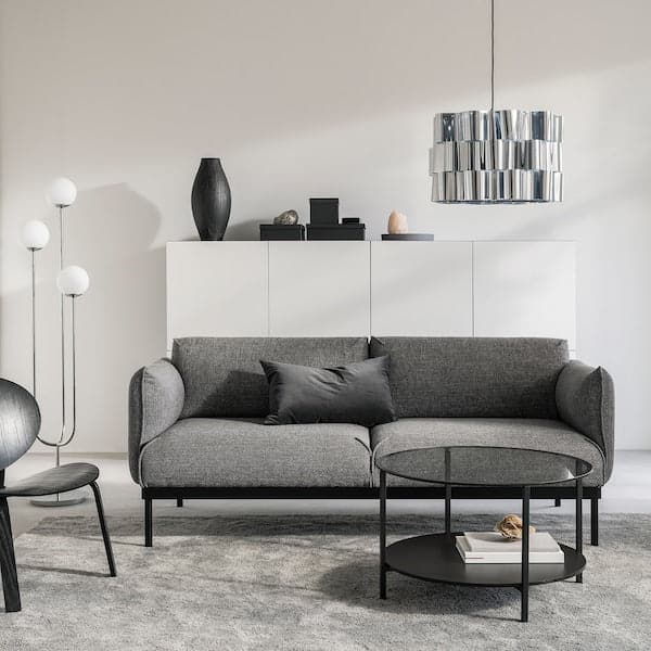 ÄPPLARYD 2 seater sofa - Lejde grey/black , - best price from Maltashopper.com 20506225