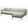 ÄPPLARYD 3 seater sofa with chaise-longue - Light grey Lejde ,