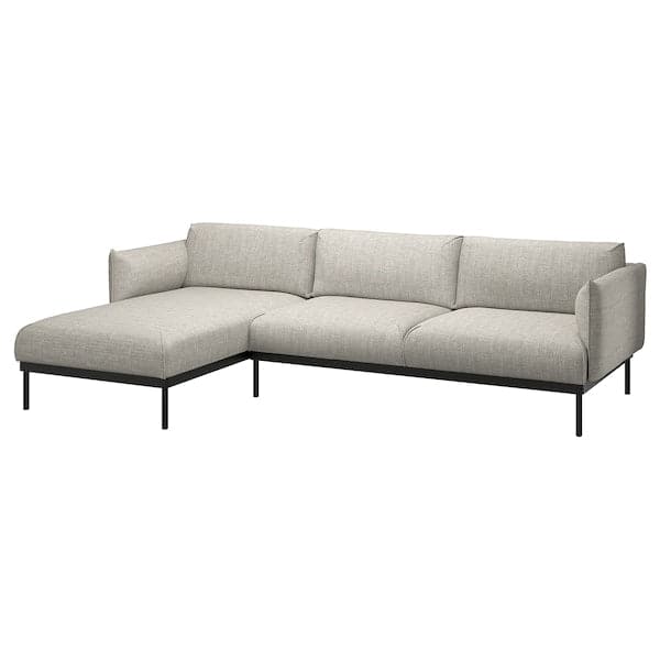 ÄPPLARYD 3 seater sofa with chaise-longue - Light grey Lejde , - best price from Maltashopper.com 09418051