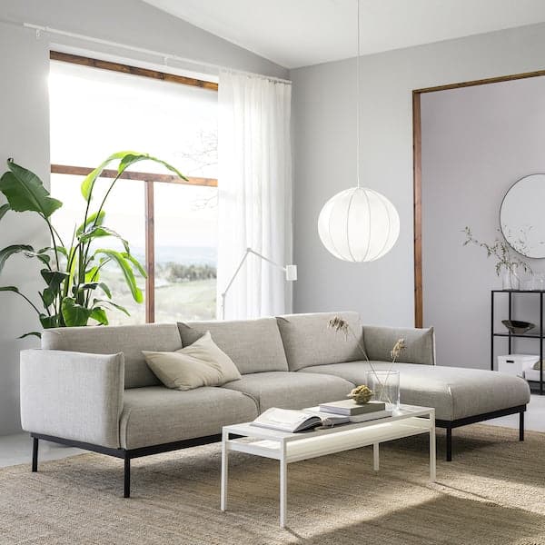 ÄPPLARYD 3 seater sofa with chaise-longue - Light grey Lejde , - best price from Maltashopper.com 09418051