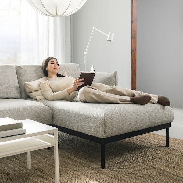 ÄPPLARYD 3 seater sofa with chaise-longue - Light grey Lejde , - best price from Maltashopper.com 09418051