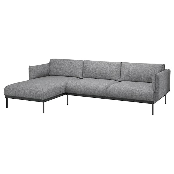 Ikea ÄPPLARYD 3 seater sofa with chaise-longue - Lejde grey/black ,
