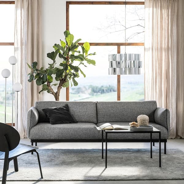 ÄPPLARYD 3 seater sofa - Lejde grey/black , - best price from Maltashopper.com 70506237