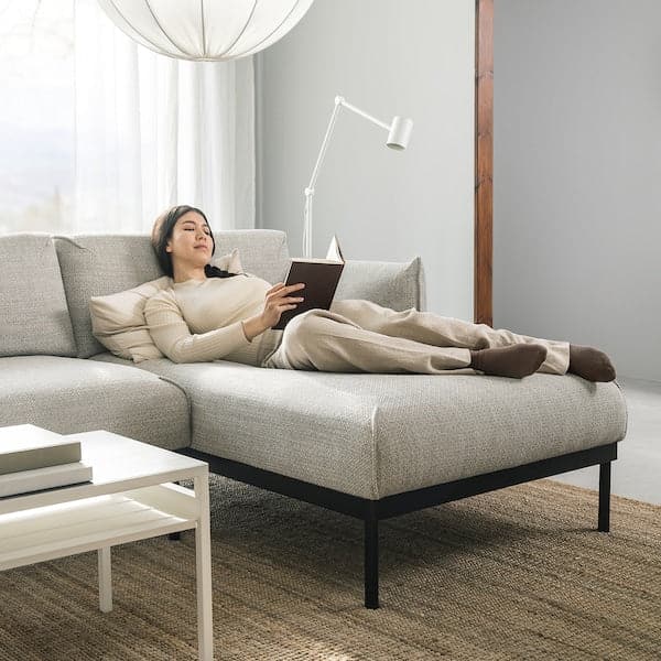 ÄPPLARYD Chaise-longue element - Light grey Lejde , - best price from Maltashopper.com 20506268
