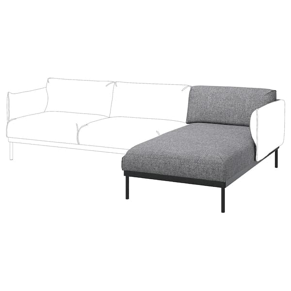 ÄPPLARYD Chaise-longue element - Lejde grey/black ,