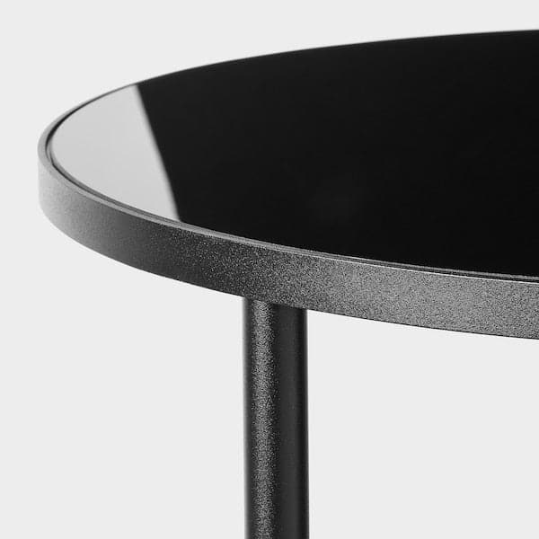ÄSPERÖD - Side table, black/glass black, 45 cm - best price from Maltashopper.com 10462180