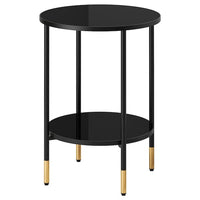 ÄSPERÖD - Side table, black/glass black, 45 cm - best price from Maltashopper.com 10462180