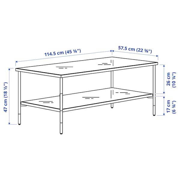 Ikea ÄSPERÖD - Coffee table, black/glass black, 115x58 cm