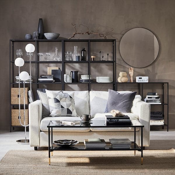 ÄSPERÖD - Coffee table, black/glass black, 115x58 cm - best price from Maltashopper.com 00461888