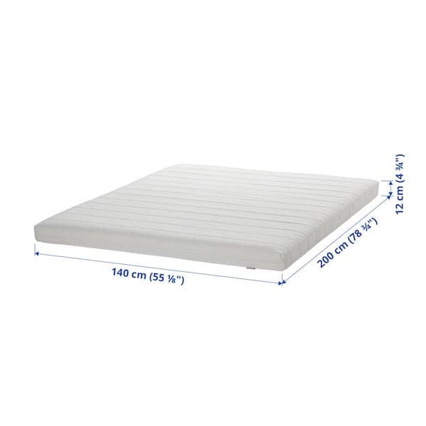 Ikea ÅFJÄLL - Foam mattress, semi-rigid/white, , 140x200 cm