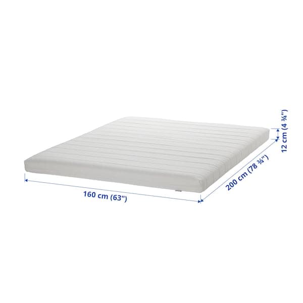 Ikea ÅFJÄLL - Foam mattress, semi-rigid/white, , 160x200 cm