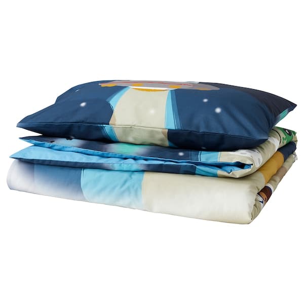 AFTONSPARV - Duvet cover and pillowcase, space/blue, 150x200/50x80 cm - best price from Maltashopper.com 40554041