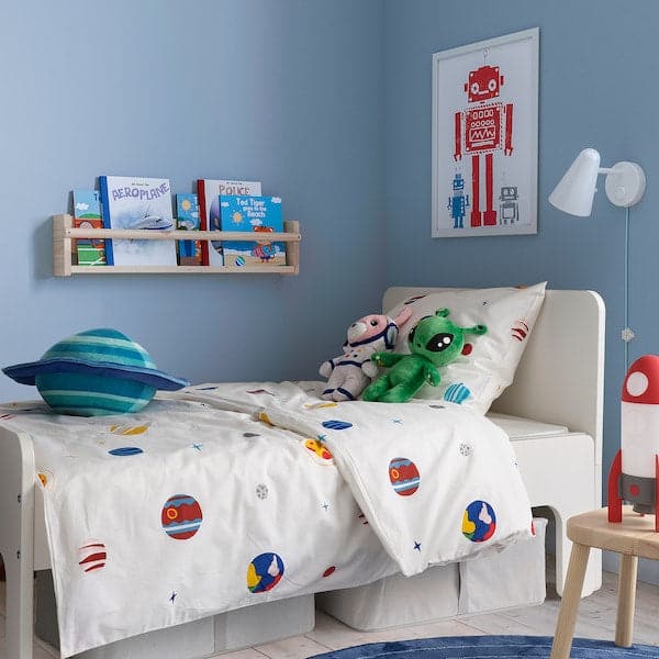 AFTONSPARV - Duvet cover and pillowcase, space/multicolour, 150x200/50x80 cm - best price from Maltashopper.com 50554050