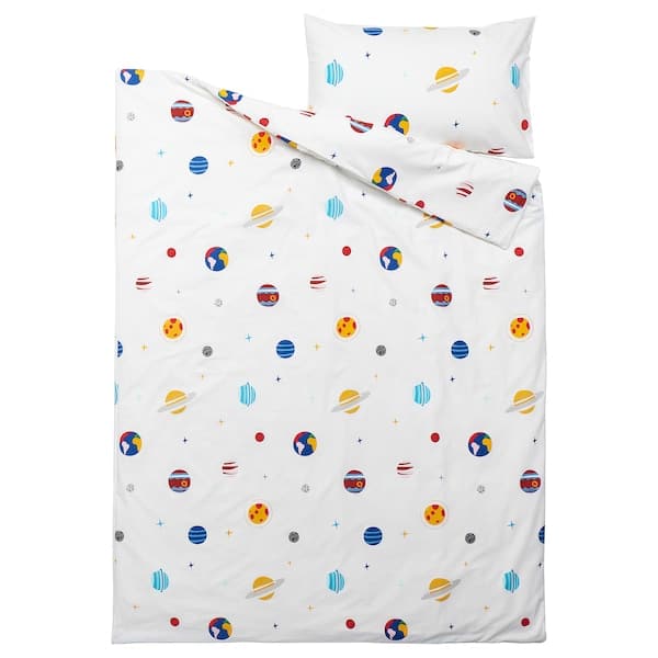 AFTONSPARV - Duvet cover and pillowcase, space/multicolour, 150x200/50x80 cm - best price from Maltashopper.com 50554050