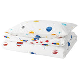 AFTONSPARV duvet cover and pillowcase, space/multicolour, 150x200/50x80 cm