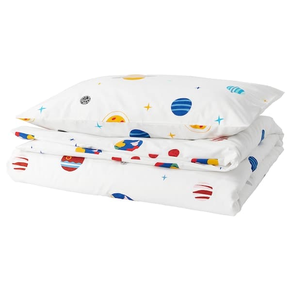 AFTONSPARV - Duvet cover and pillowcase, space/multicolour, 150x200/50x80 cm - best price from Maltashopper.com 50554050