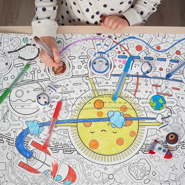 Ikea AFTONSPARV - Colouring paper roll, space, 10 m