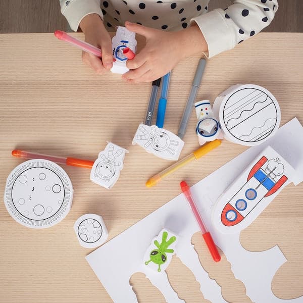 AFTONSPARV - 15-piece cardboard template set, space - best price from Maltashopper.com 30556615