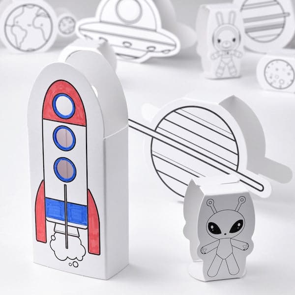 AFTONSPARV - 15-piece cardboard template set, space - best price from Maltashopper.com 30556615