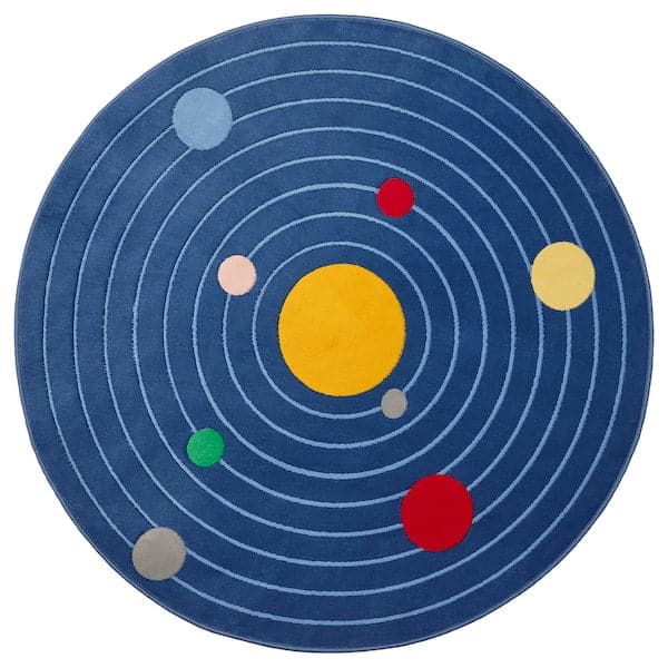 AFTONSPARV - Rug, space rounded/blue, 133 cm