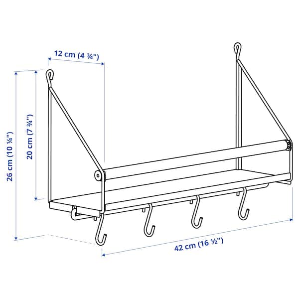 ÅKERBRUK - Wall organiser w hooks, 42x12x26 cm - best price from Maltashopper.com 80554077