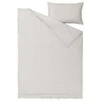 ÅKERFIBBLA - Duvet cover and pillowcase, white black/check, 150x200/50x80 cm - best price from Maltashopper.com 30520344