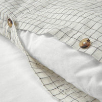 ÅKERFIBBLA - Duvet cover and pillowcase, white black/check, 150x200/50x80 cm - best price from Maltashopper.com 30520344