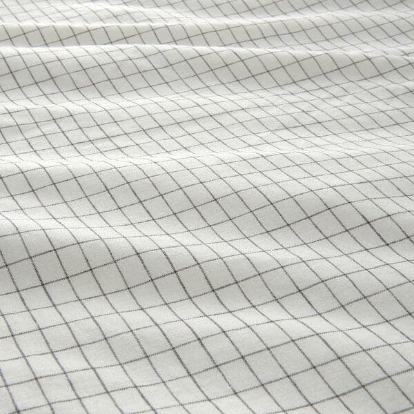 ÅKERFIBBLA - Duvet cover and pillowcase, white black/check, 150x200/50x80 cm - best price from Maltashopper.com 30520344