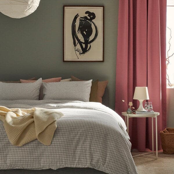 ÅKERFIBBLA - Duvet cover and pillowcase, white black/check, 150x200/50x80 cm - best price from Maltashopper.com 30520344