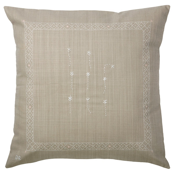 ÅKERNEJLIKA - Cushion cover, beige/flower, 50x50 cm - best price from Maltashopper.com 70577201