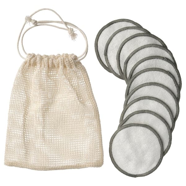 ÅKERRÄTTIKA - Reusable cleansing pads with bag, white/green - best price from Maltashopper.com 30540182