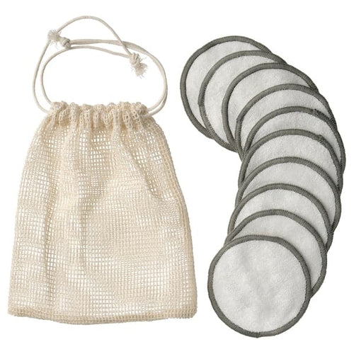 ÅKERRÄTTIKA - Reusable cleansing pads with bag, white/green