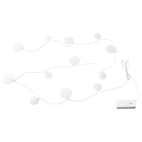 AKTERPORT - LED lighting chain with 12 lights, battery-operated/Pebbles white