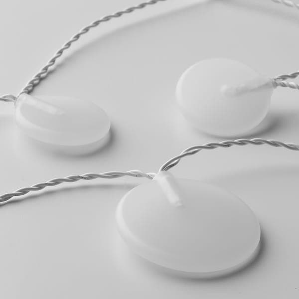 AKTERPORT - LED lighting chain with 12 lights, battery-operated/Pebbles white - best price from Maltashopper.com 80504836