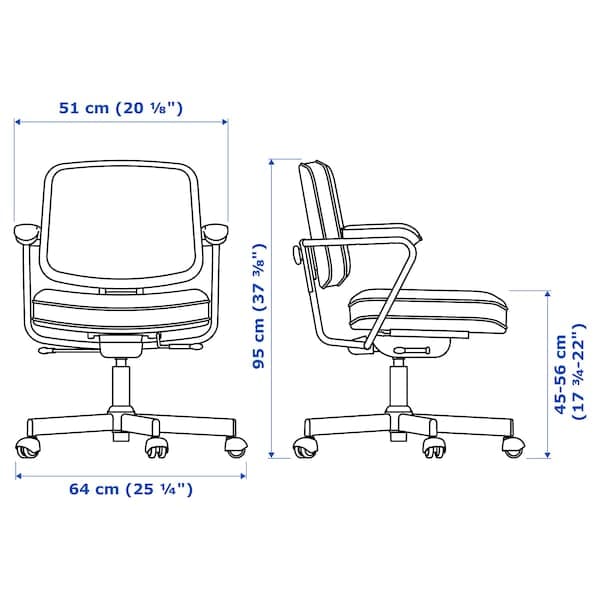 ALEFJÄLL Office Chair - Black Glose , - best price from Maltashopper.com 70367458