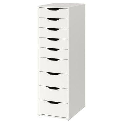 ALEX - Drawer unit with 9 drawers, white, 36x116 cm - best price from Maltashopper.com 90486139