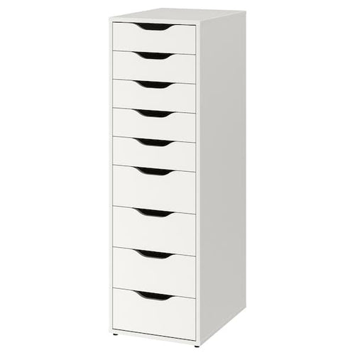 ALEX - Drawer unit with 9 drawers, white, 36x116 cm
