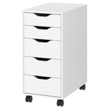 ALEX drawer unit on castors, white/black, 36x76 cm