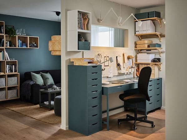 Ikea ALEX - Drawer unit on castors, white/black, 36x76 cm