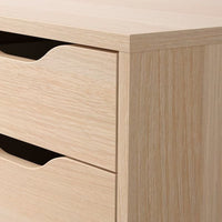 ALEX - Drawer unit on castors, white stained oak effect/black, 36x76 cm - best price from Maltashopper.com 39422221