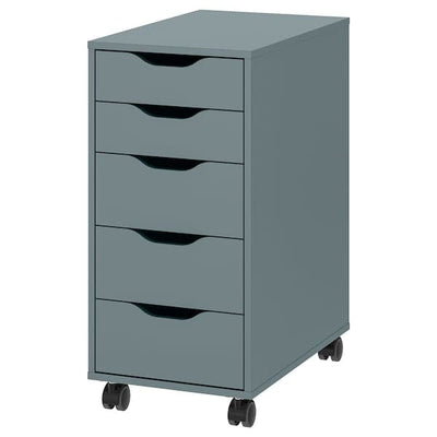 ALEX - Drawer unit on castors, grey-turquoise/black, 36x76 cm - best price from Maltashopper.com 39422198