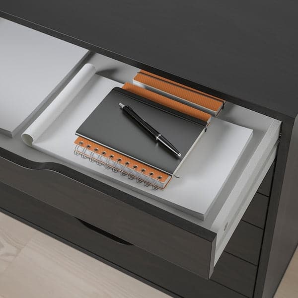 ALEX Chest of drawers with castors - black-brown 67x66 cm , 67x66 cm - best price from Maltashopper.com 70483429