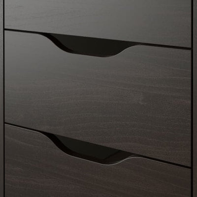 ALEX Chest of drawers with castors - black-brown 36x76 cm , 36x76 cm - best price from Maltashopper.com 29422194