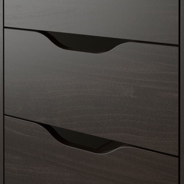 ALEX Chest of drawers with castors - black-brown 36x76 cm , 36x76 cm - best price from Maltashopper.com 29422194